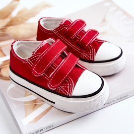 Espadrilles à scratch Bernie rouges pour enfant 2