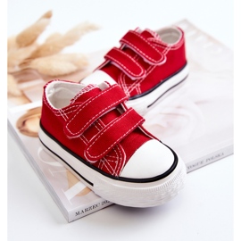 Espadrilles à scratch Bernie rouges pour enfant 3