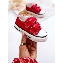 Espadrilles à scratch Bernie rouges pour enfant 4