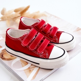 Espadrilles à scratch Bernie rouges pour enfant 5