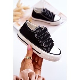 Baskets noires à scratch Bernie pour enfant 1