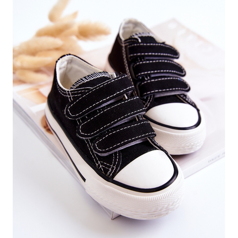 Baskets noires à scratch Bernie pour enfant 2