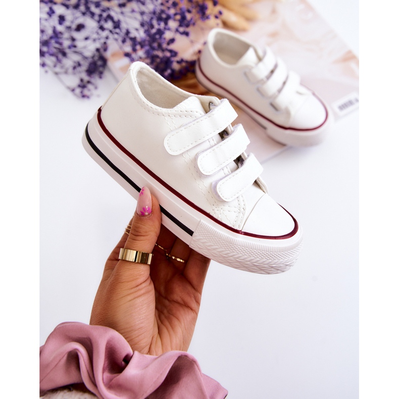 Baskets Enfant Cuir Baskets Avec Velcro Blanc Foster blanche blanche 1