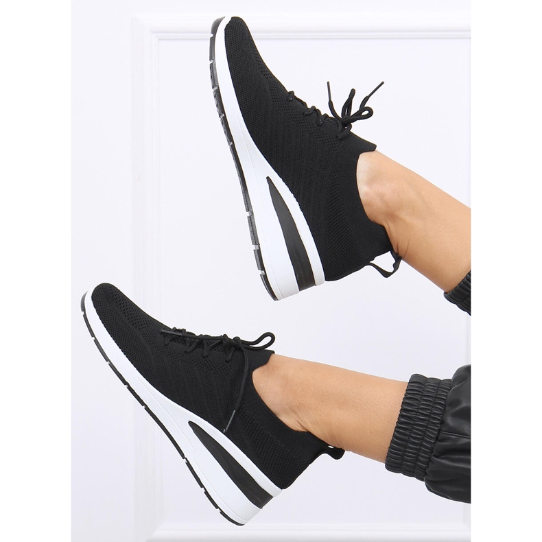 Chaussures compensées chaussette Binita Noir 1