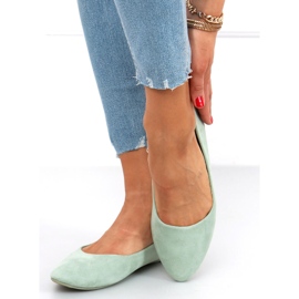 Ballerines en daim lisse vert Pari 5