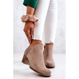 PL3 Bottes En Cuir Pour Femme Sur Un Talon Gris Larsa 1