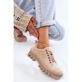 S.Barski Chaussures en daim pour femmes Tied Beige Mayson 4