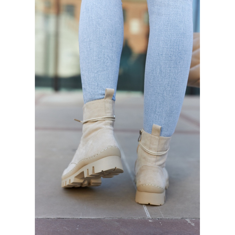 S.Barski Bottes trappeurs en suède avec coutures Layden gris clair beige 2 S.Barski Bottes trappeurs en suède avec coutures Layden gris clair beige 2