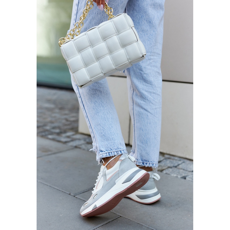 Vinceza Chaussures Sport Femme Baskets Blanc-Gris Spencer 1