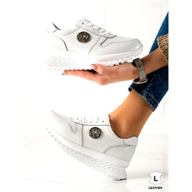 Chaussures de sport pour femmes attachées Filippo DP3547 / 22 WH Blanc argent 1