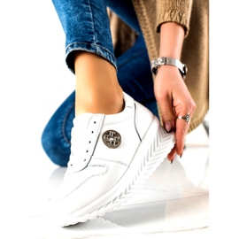 Chaussures de sport pour femmes attachées Filippo DP3547 / 22 WH Blanc argent 2