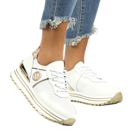 Baskets en cuir Filippo DP3538 / 22 WH blanc 3