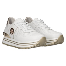 Baskets en cuir Filippo DP3538 / 22 WH blanche 2