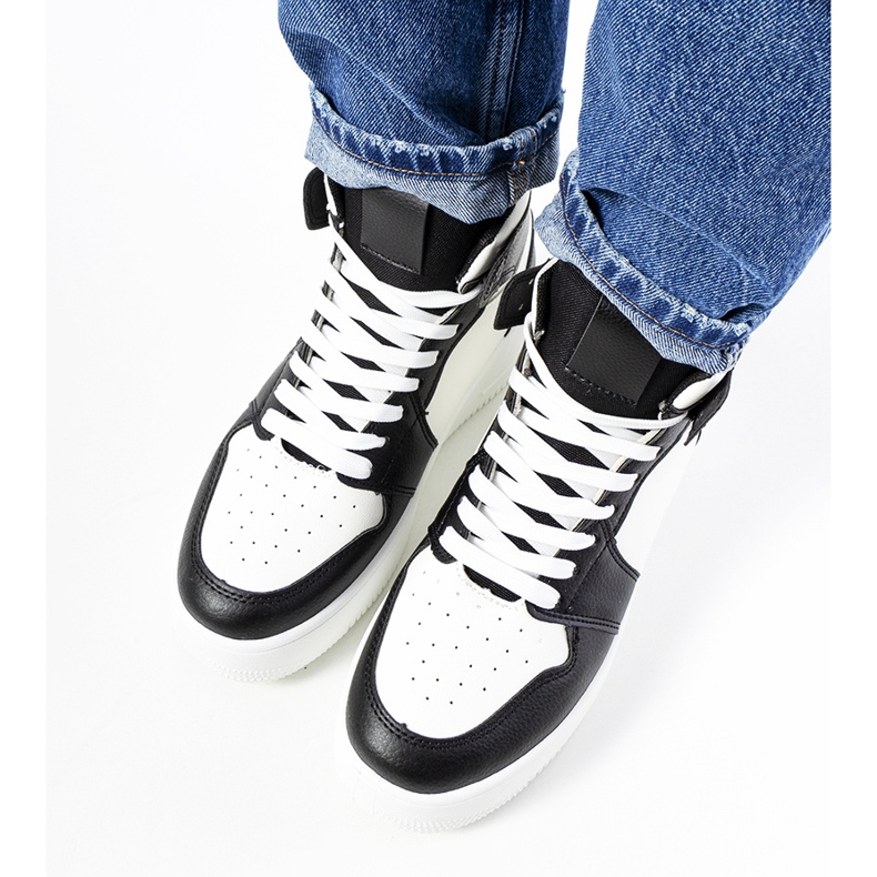 Baskets cheville Dellucci noires et blanches 1