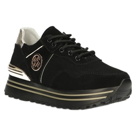 Baskets en cuir Filippo DP3538/22 BK GO le noir 3