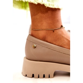 Chaussures en cuir pour femme Franges Maciejka 05497-04 Beige 5