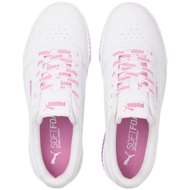 Puma Carina Logomania Femme 383906 02 blanc rose 1