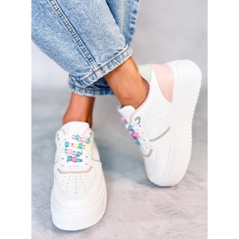 Baskets femme avec perles Lalima Pink blanche 1 Baskets femme avec perles Lalima Pink blanche 1