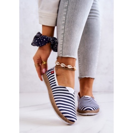 Espadrilles Femme Big Star Slip-on Ceintures FF276027 Bleu Marine blanc 1