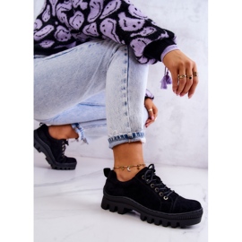 S.Barski Chaussures en daim pour femmes Tied Black Mayson le noir 5