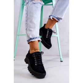 S.Barski Chaussures en daim pour femmes Tied Black Mayson le noir 6