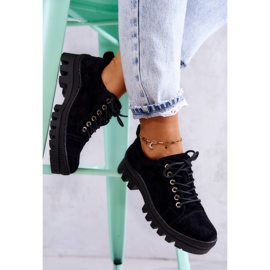 S.Barski Chaussures en daim pour femmes Tied Black Mayson le noir 8