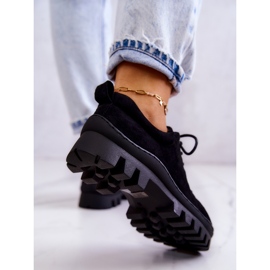 S.Barski Chaussures en daim pour femmes Tied Black Mayson le noir 4