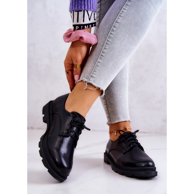 S.Barski Chaussures Oxford classiques pour femmes Colton noir 2