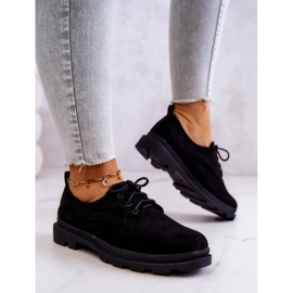 S.Barski Richelieus Femme Daim Chaussures Classiques Noir Colton le noir 3