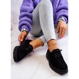 S.Barski Richelieus Femme Daim Chaussures Classiques Noir Colton le noir 5
