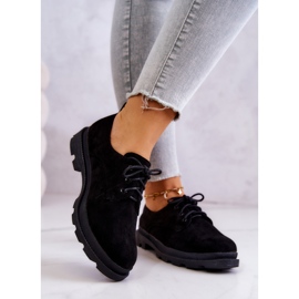 S.Barski Richelieus Femme Daim Chaussures Classiques Noir Colton 2