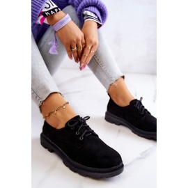 S.Barski Richelieus Femme Daim Chaussures Classiques Noir Colton le noir 4