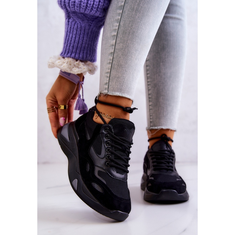 Vinceza Chaussures de sport femme Baskets Noir Spencer 1