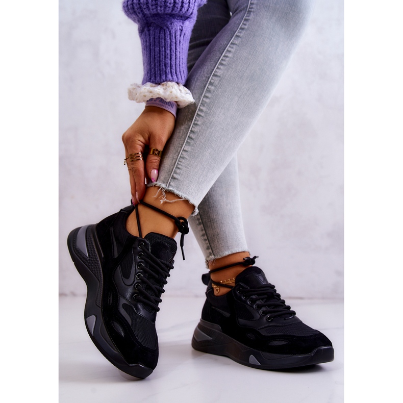 Vinceza Chaussures de sport femme Baskets Noir Spencer le noir 2