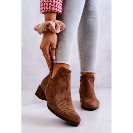 Vinceza Bottines En Daim Ajouré Avec Une Découpe Carine Marron brun 1