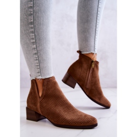 Vinceza Bottines En Daim Ajouré Avec Une Découpe Carine Marron brun 3
