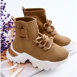 FR1 Chaussures de sport pour enfants High Sock Beige Nickie 1