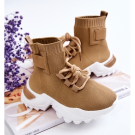 FR1 Chaussures de sport pour enfants High Sock Beige Nickie 2