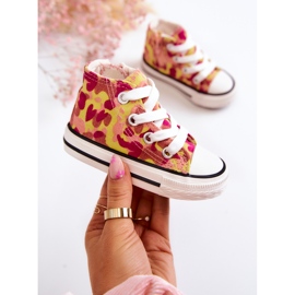 Baskets Montantes Enfant Zippées Filemon Rose-Jaune 5