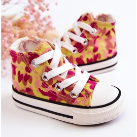Baskets Montantes Enfant Zippées Filemon Rose-Jaune 3