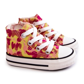 Baskets Montantes Enfant Zippées Filemon Rose-Jaune 1