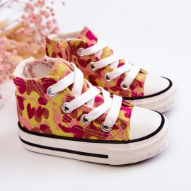 Baskets Montantes Enfant Zippées Filemon Rose-Jaune 2
