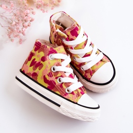 Baskets Montantes Enfant Zippées Filemon Rose-Jaune 4