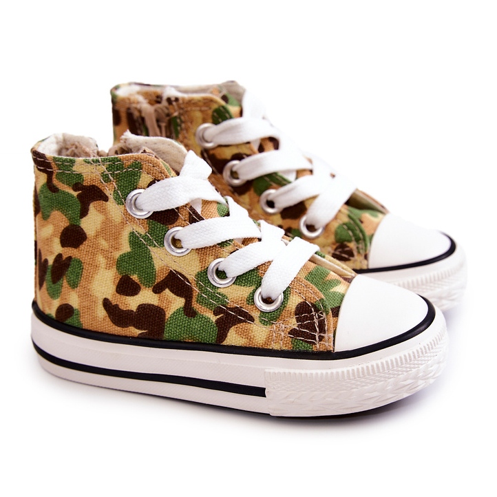 Baskets Montantes Enfant Beige-Vert Filemon 1