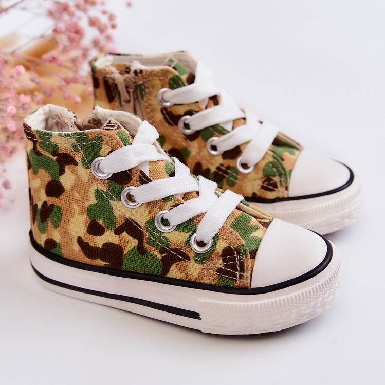 Baskets Montantes Enfant Beige-Vert Filemon 2