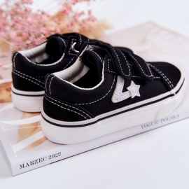 FR1 Baskets Velcro Phiris noires classiques pour enfants 2
