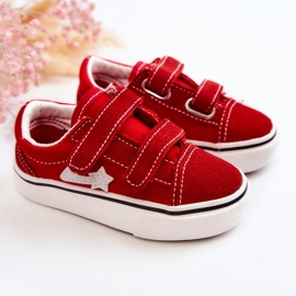 Baskets Classiques Enfant Rouge Phiris Velcro 1