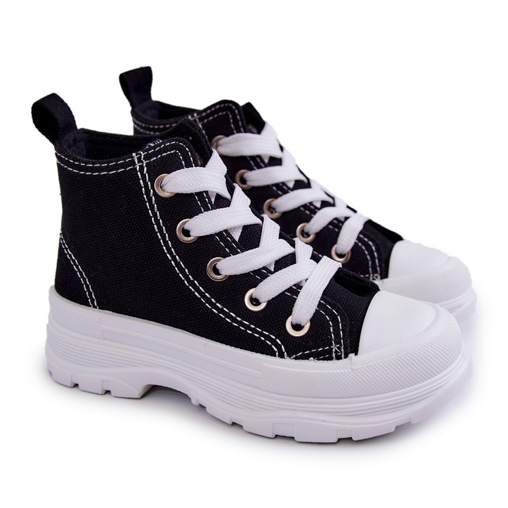 FR1 Baskets Montantes Enfant Noir et Blanc Freeze 1