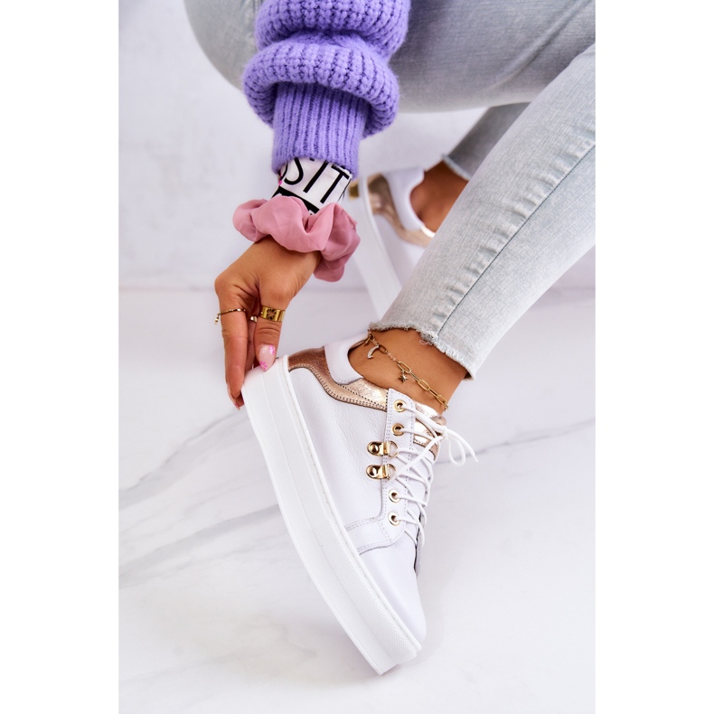 FILIPCZYK Chaussures De Sport En Cuir Sur La Plateforme Blanc Mary Ann 1