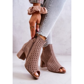 Bottines Cuir Ajouré Maciejka 05420-10 Beige foncé 2 Bottines Cuir Ajouré Maciejka 05420-10 Beige foncé 2